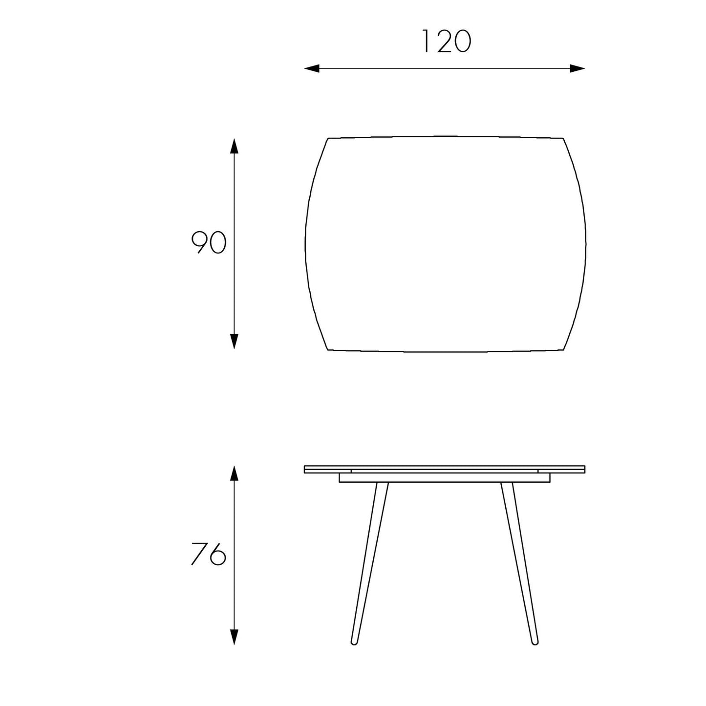 Lauter in vorgespanntem Glas mit einem Top-Grau 120 /180x90h cm