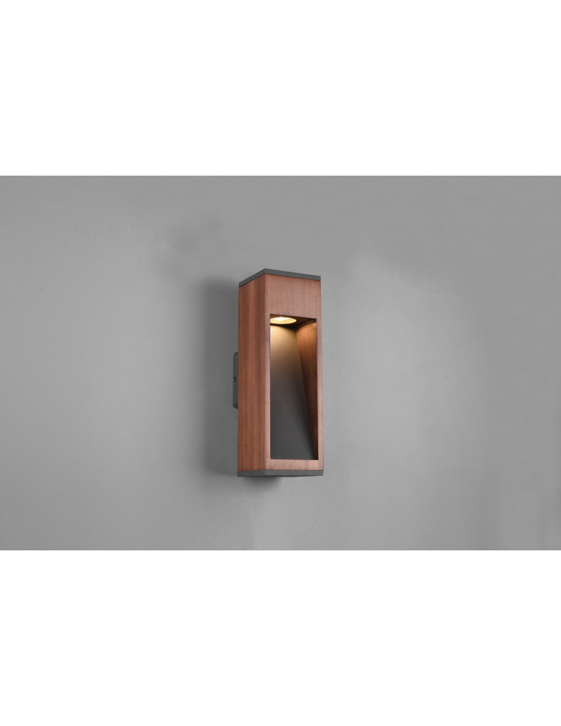 Rechteckige Außenwandleuchte Canning GU10 Naturholz IP54 Trio Lighting