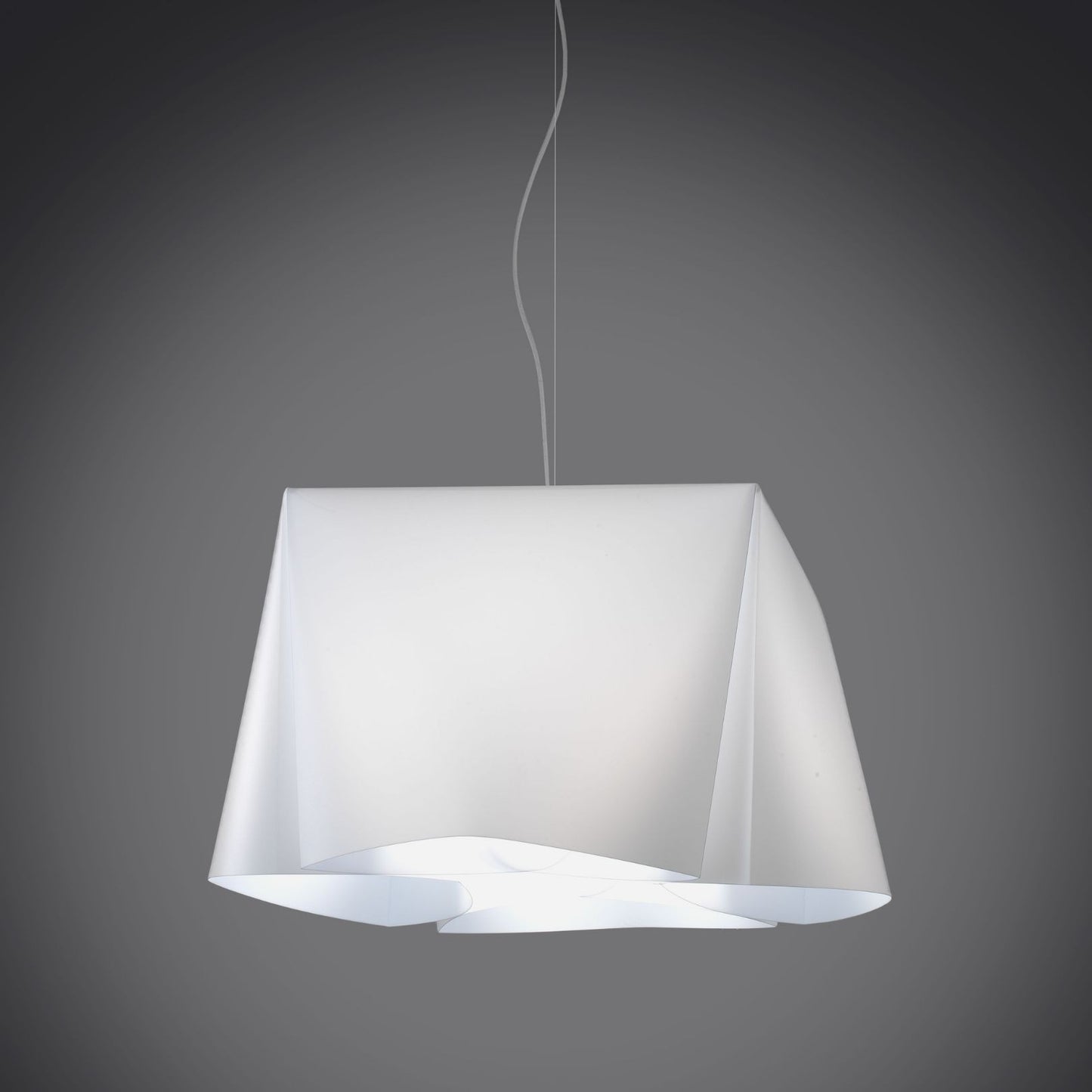 Weiße Aufhängung aus verchromtem Metall cm. 45 x 21h