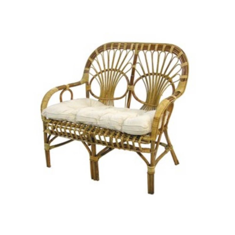 Gartenbalkonsofa aus Rattan mit 105 cm Kissen