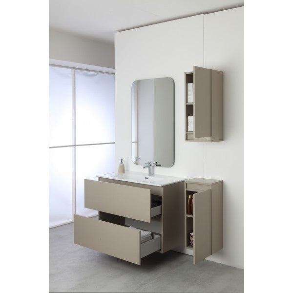 Badezimmerkomposition mit zwei Schubladen Tortora Pastel Line 90x47x h60 cm