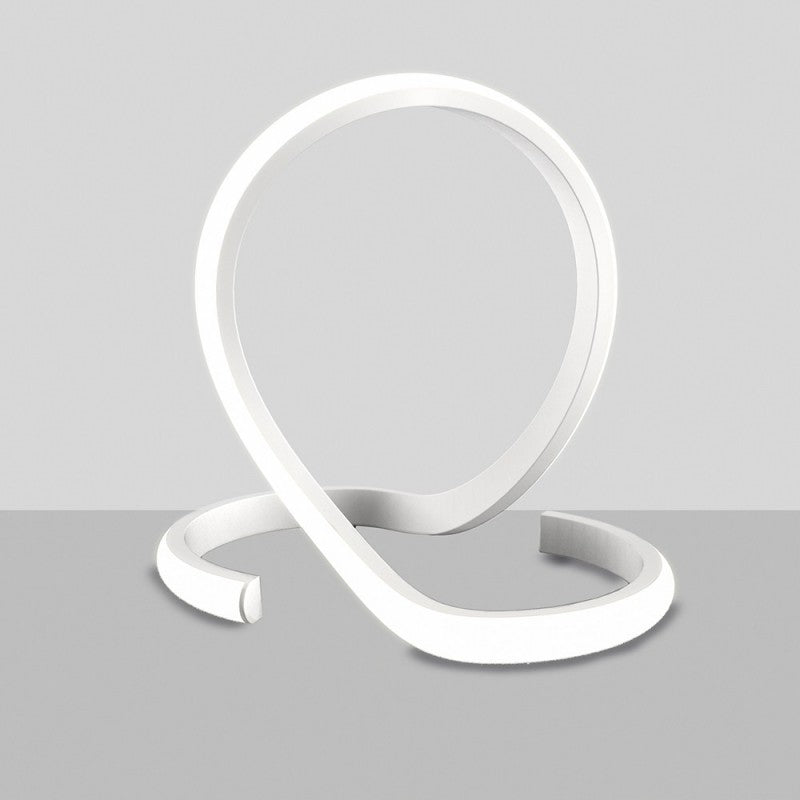 Integrierte weiße LED-Tischlampe aus Metall und Aluminium 30x h30 cm
