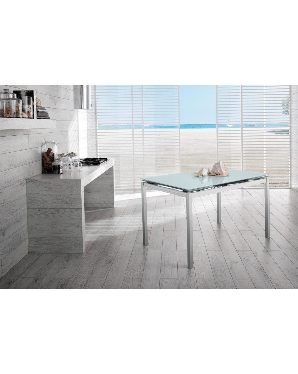 Voller Tisch 130-200 x 80 cm-Baud.