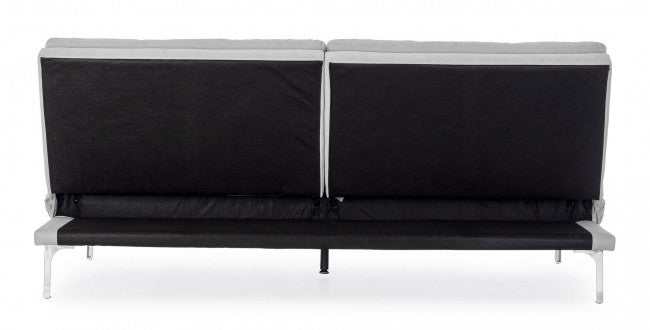 Hellgraues 3-Sitzer-Schlafsofa Leon aus Stoff, L190 cm