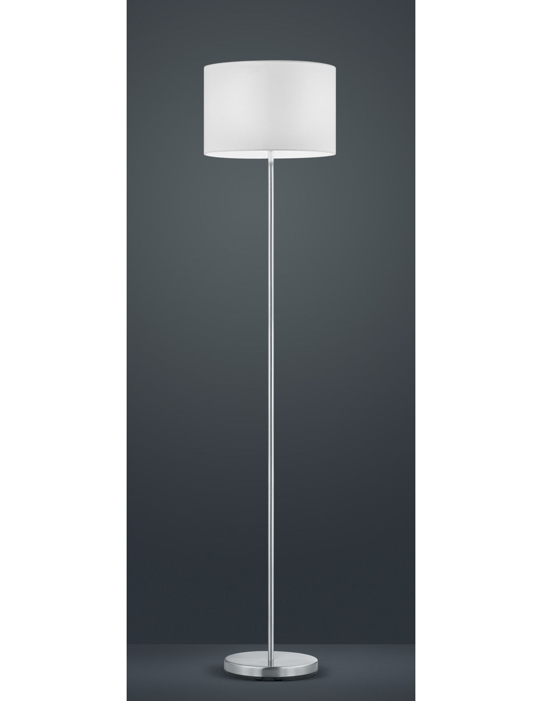 Hotel Stehleuchte Nickel Lampenschirm Weißer Stoff Ø35 cm Trio Lighting