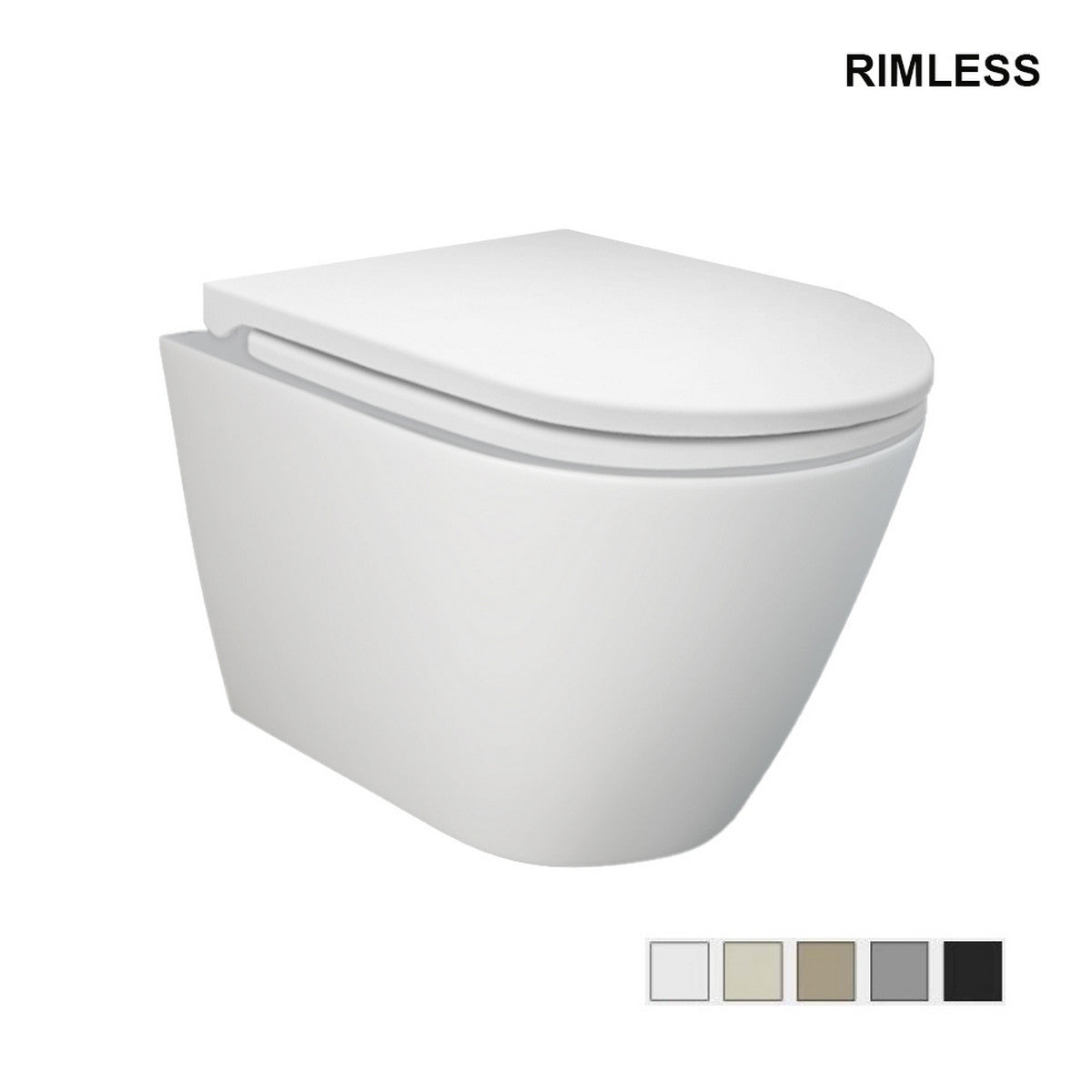 Feeling Randloses Wand-WC in mattem Grau