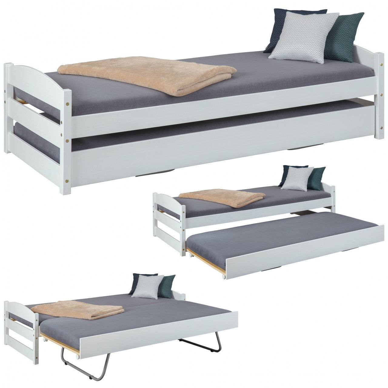 Ausziehbett-Set mit 3 Funktionen, 209 x 97 x 62
