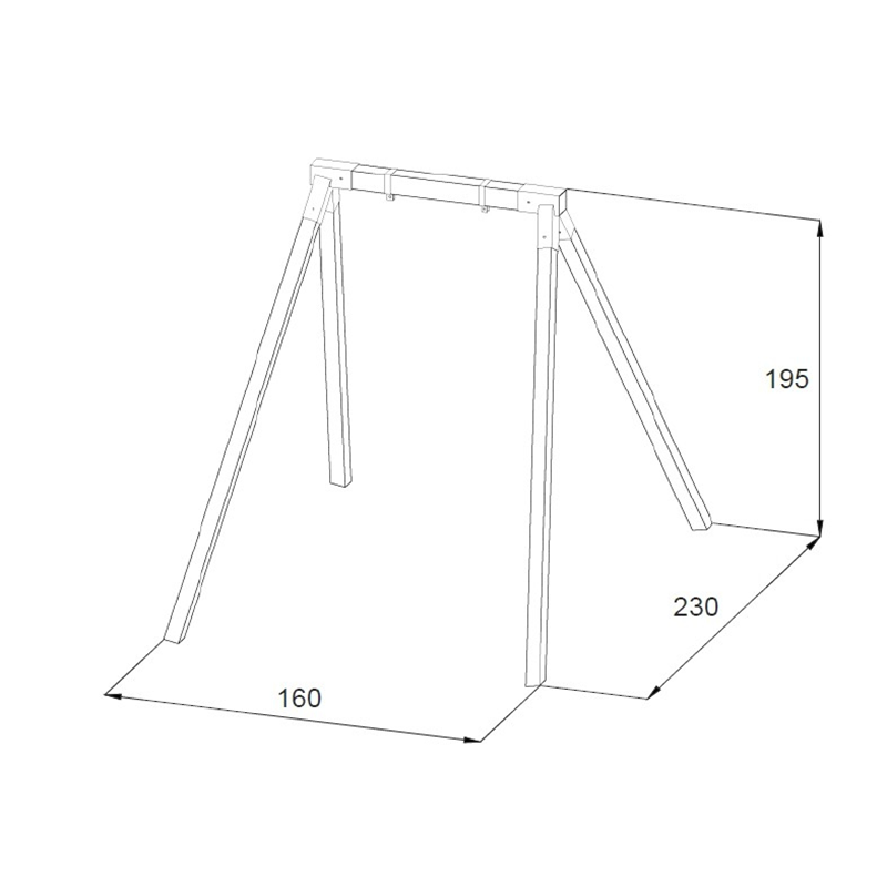 Einzelne Holzschaukel