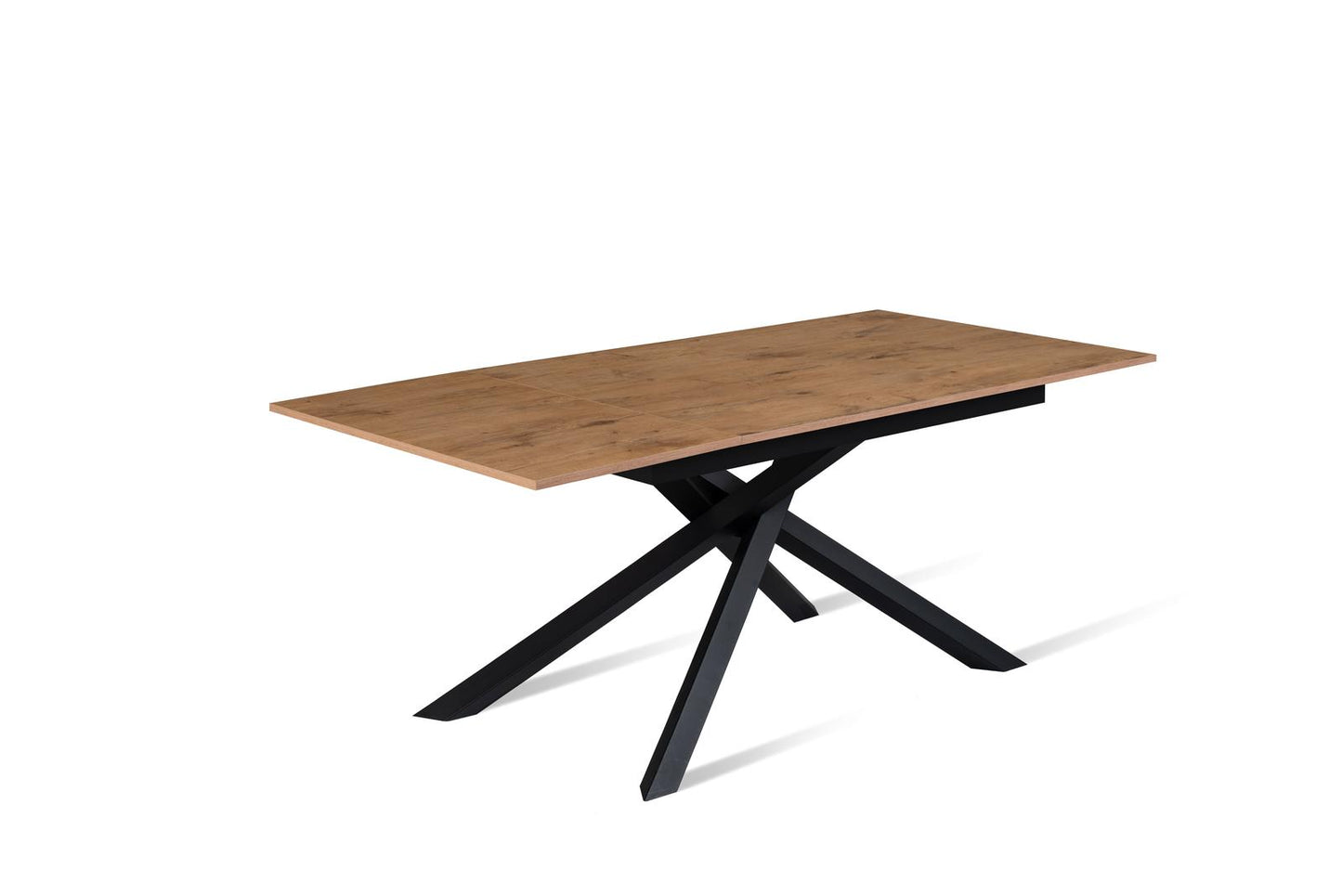 Ausziehbarer grau-schwarzer Betontisch 90 cm x 140-190 cm H. 76 cm
