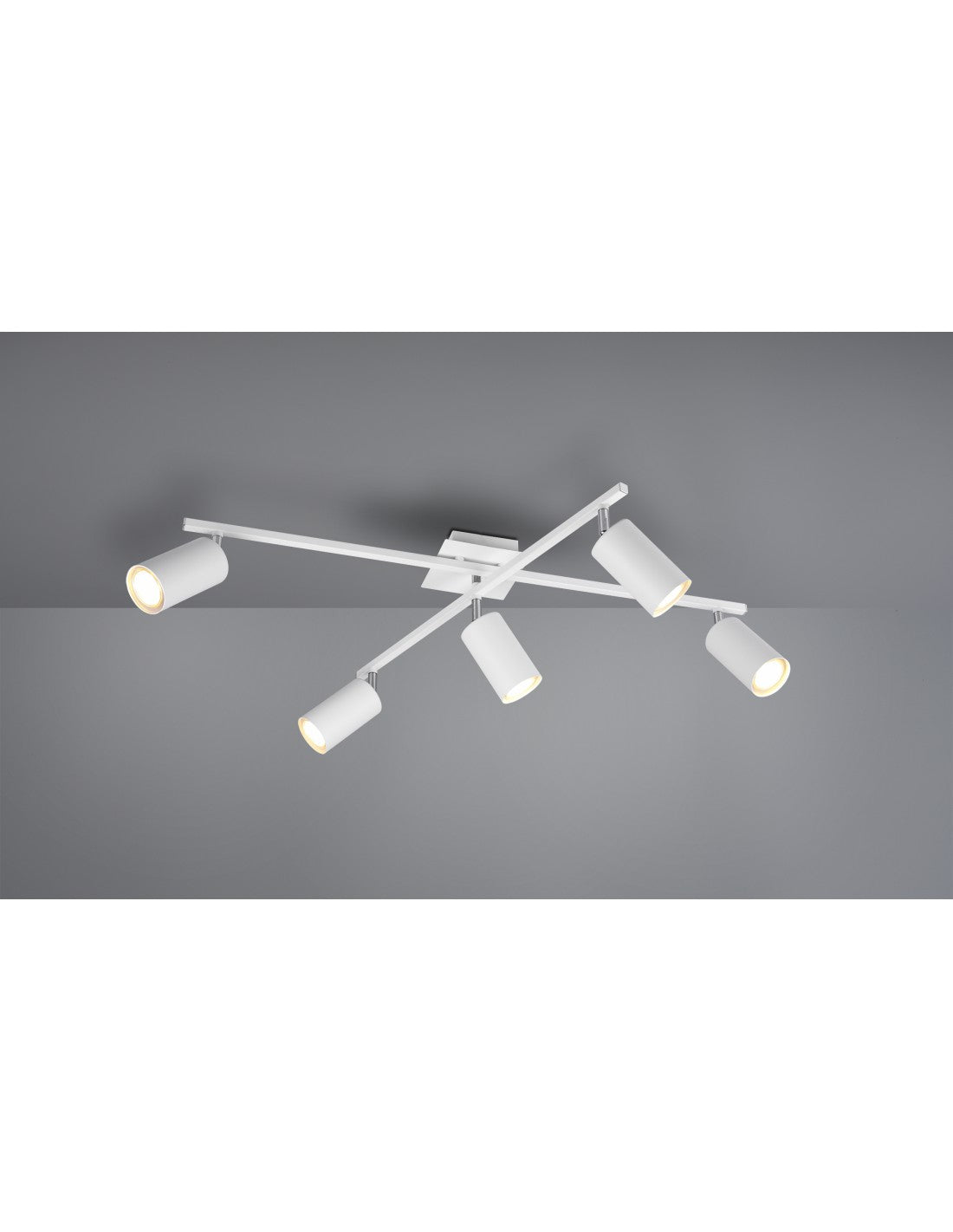 Deckenleuchte 5 verstellbare Spot-Zylinderstrahler Marley White Trio Lighting