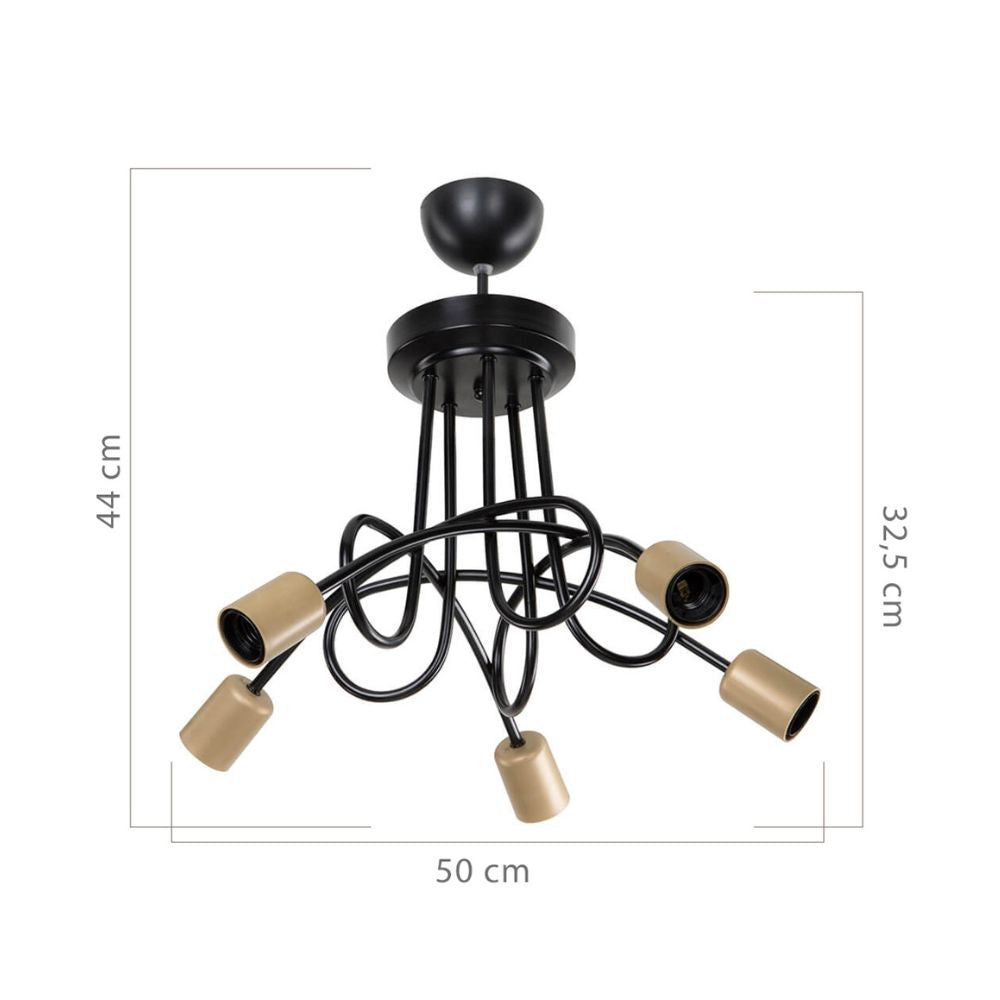 Sardala MDL3843 5-flammige Deckenleuchte aus geflochtenem Metall