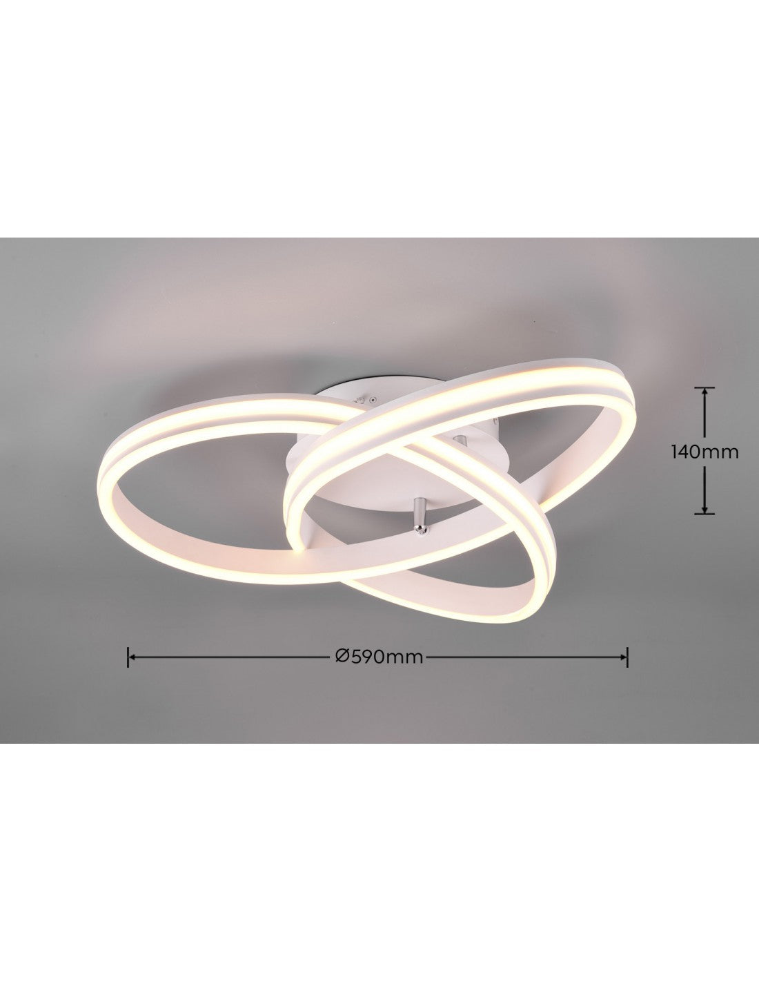 Moderne Vortice Deckenleuchte Yara White Led Dimmer Trio Lighting