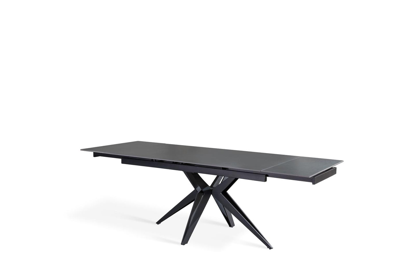 Ausziehbarer Tisch Vintage Grau - Mattschwarz 90 cm x 160-240 cm cm H. 76 cm