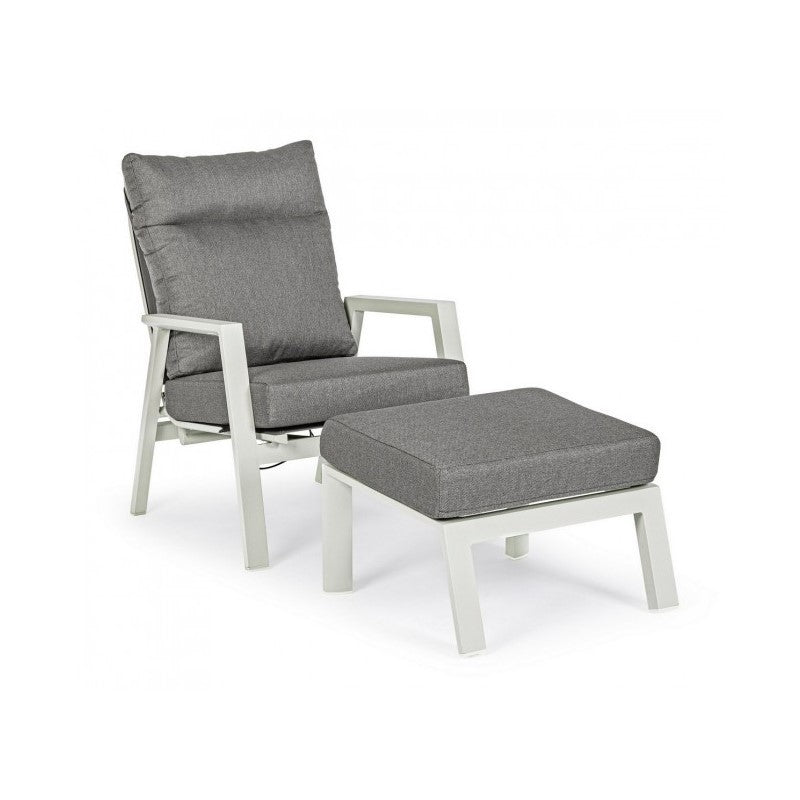 Hocker aus Aluminium mit Kledi Mondkissen