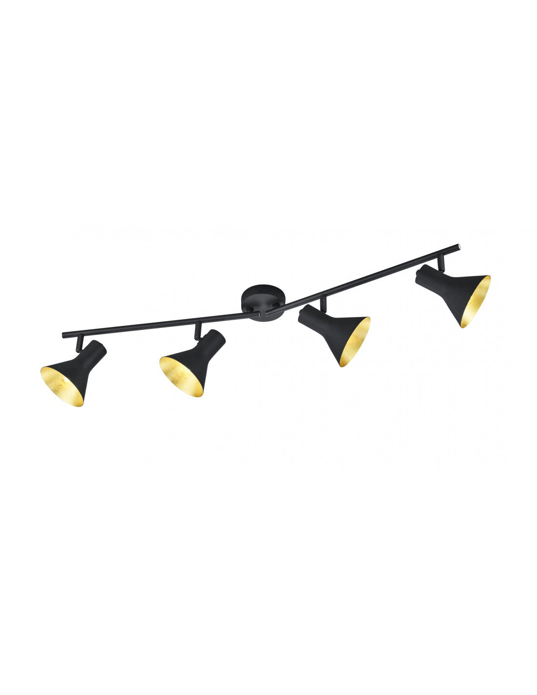 Deckenleuchte mit 4 verstellbaren E14-Strahlern Nina Black und Gold Trio Lighting