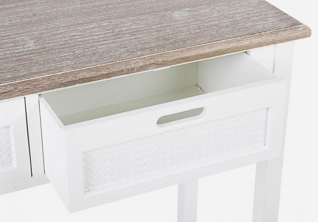 Dorotea rustikale Konsole mit 2 schäbigen Schubladen