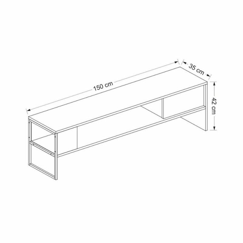 Concord schwarz-weißer TV-Ständer 150x35xh.42 cm.