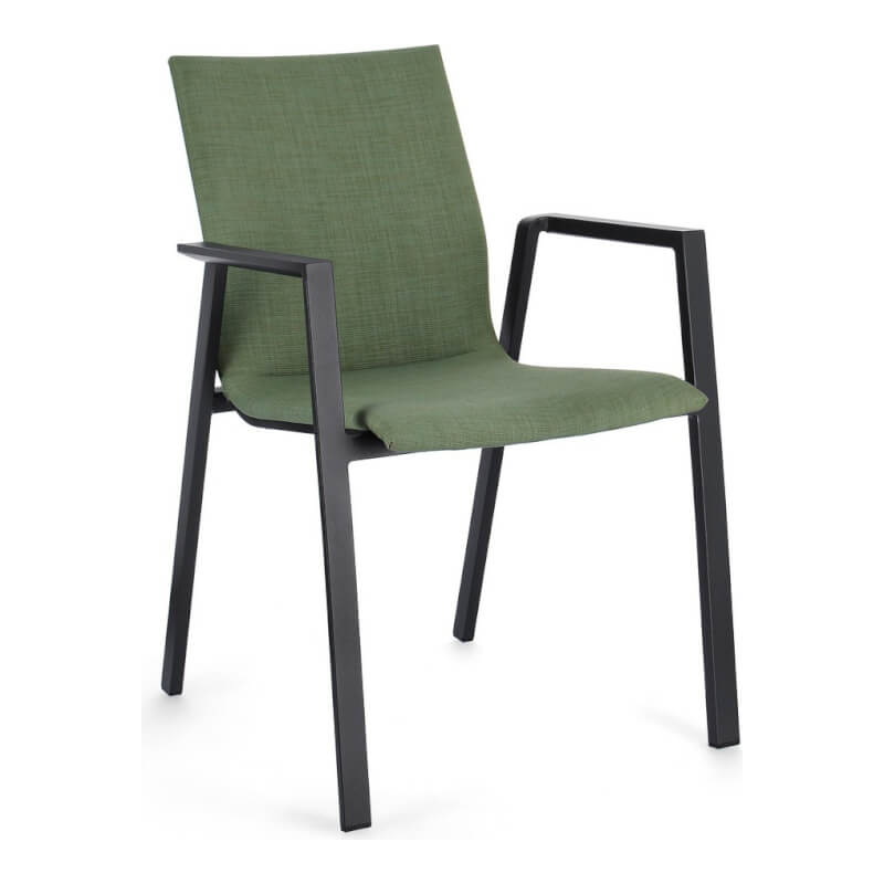 Odeon Stuhl mit Armlehnen Anthrazit und Olive