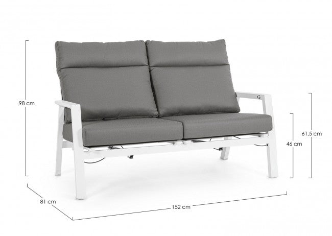 2P Sofa Recl C-C Kledi Weiß Jx11