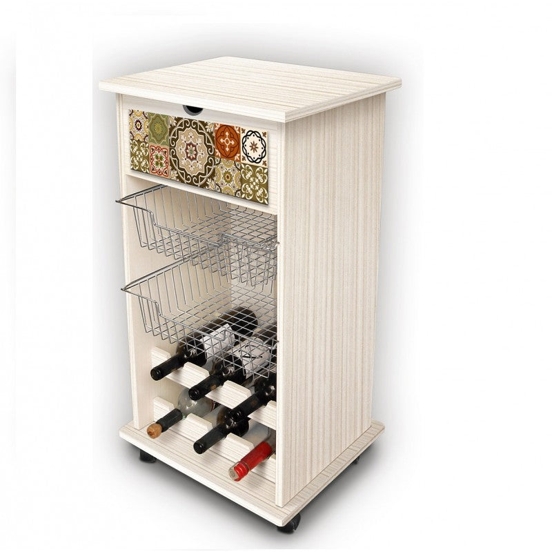 Shabby Azujelos Brown Obstwagen 40x45x85h cm