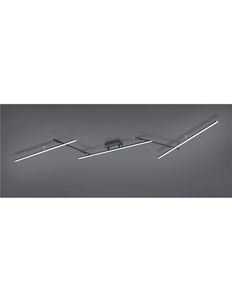 Arvin LED-Deckenleuchte mit verstellbaren Stäben, schwarz RGB-hinterleuchtet mit Multifunktions-Fernbedienung l. 245 cm moderne LED