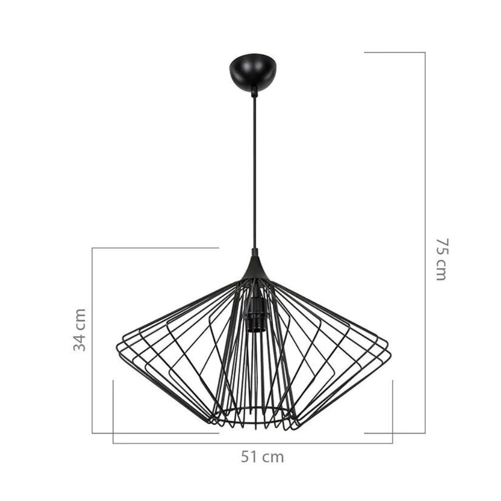 Lampada a sospensione Arona ASZ1360 filo metallico nero EFFEZ
