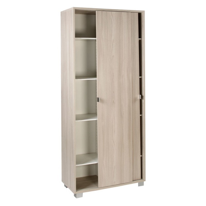 Mehrzweckschrank zwei Schiebetüren mit Regalen Light Olmo 82x41x h190 cm