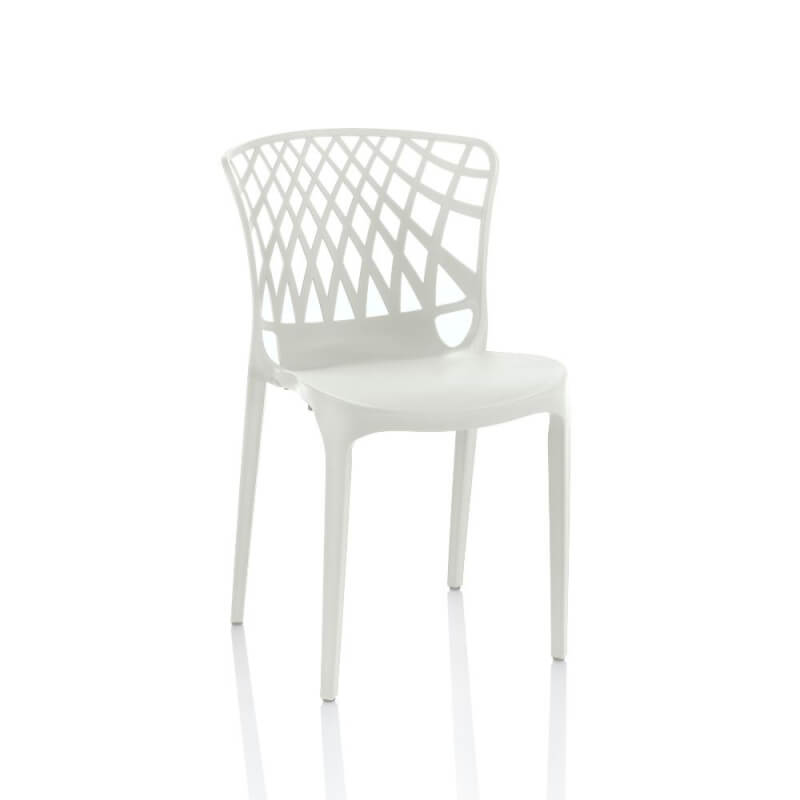 Sedia Logan polipropilene bianca schienale avvolgente traforato