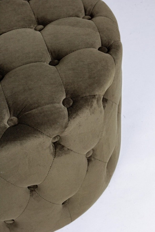 Vintage-Hocker aus grünem Samt, 60 x 42 h cm