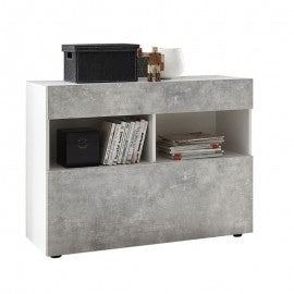Mobile madia 1 cassetti 1 ribalta bianco-cemento cm 111x42xh 82 cm(ASTRAKATMBLCE-20900705B) EFFEZ