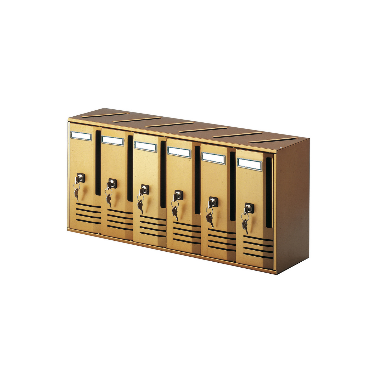 Briefkasten 6 Plätze Bronze