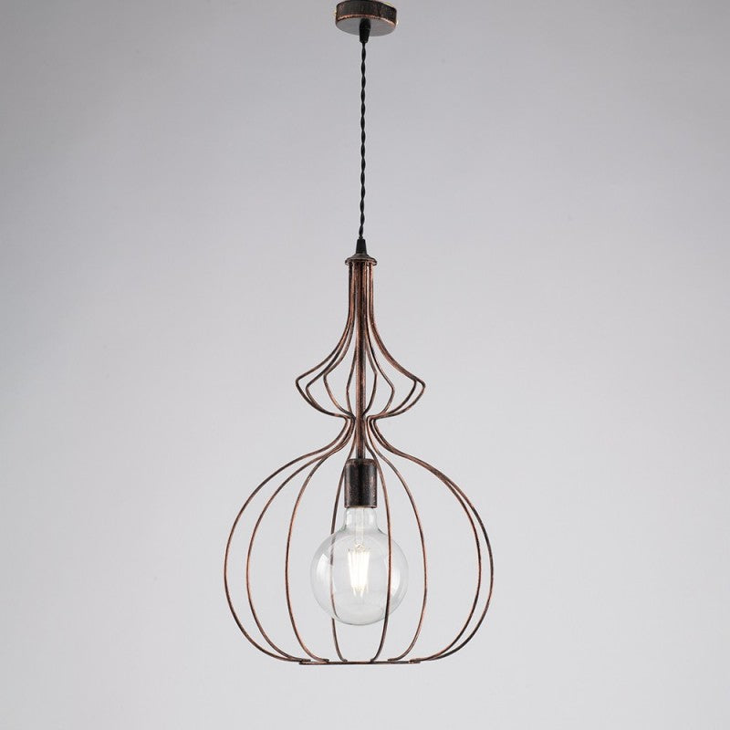 Moderner urbaner industrieller Kronleuchter aus schwarzem Kupfer, 35 cm