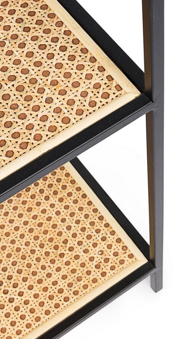 Geformtes Bücherregal aus Stahl mit vier Regalen Anthrazit ELYOT 85,5x25,5x h131 cm