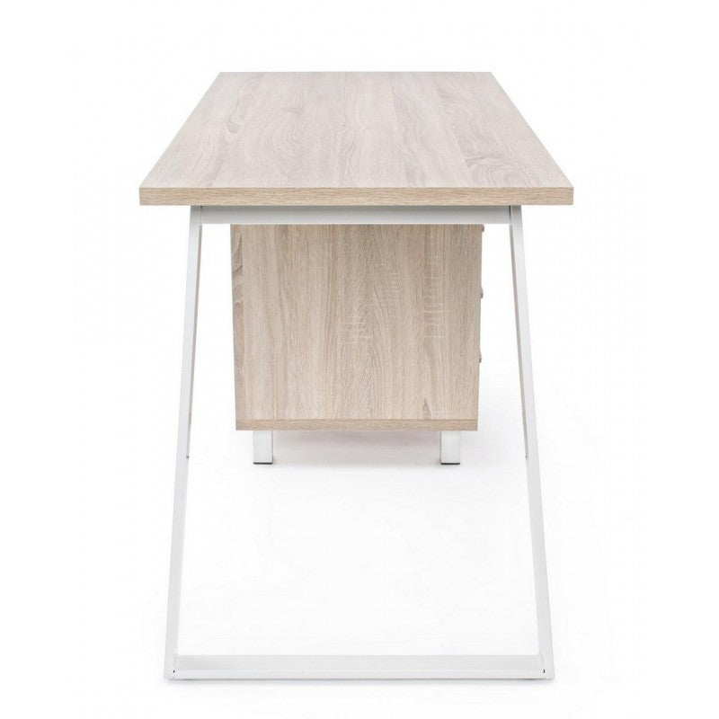 Weißer Holztisch mit Kommode Armande cm 140 x60 x 76 h