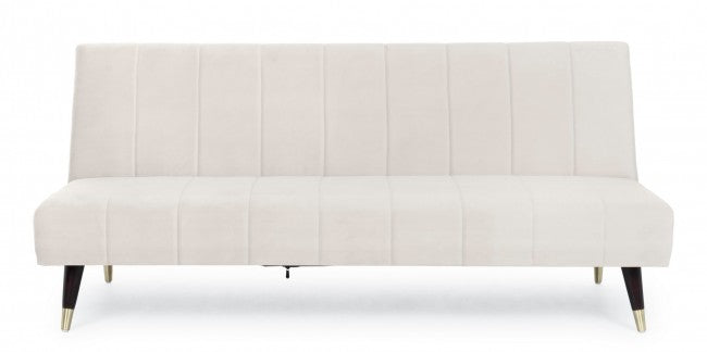 Alma 3-Sitzer-Schlafsofa Beige Samteffekt 180x88x82h cm