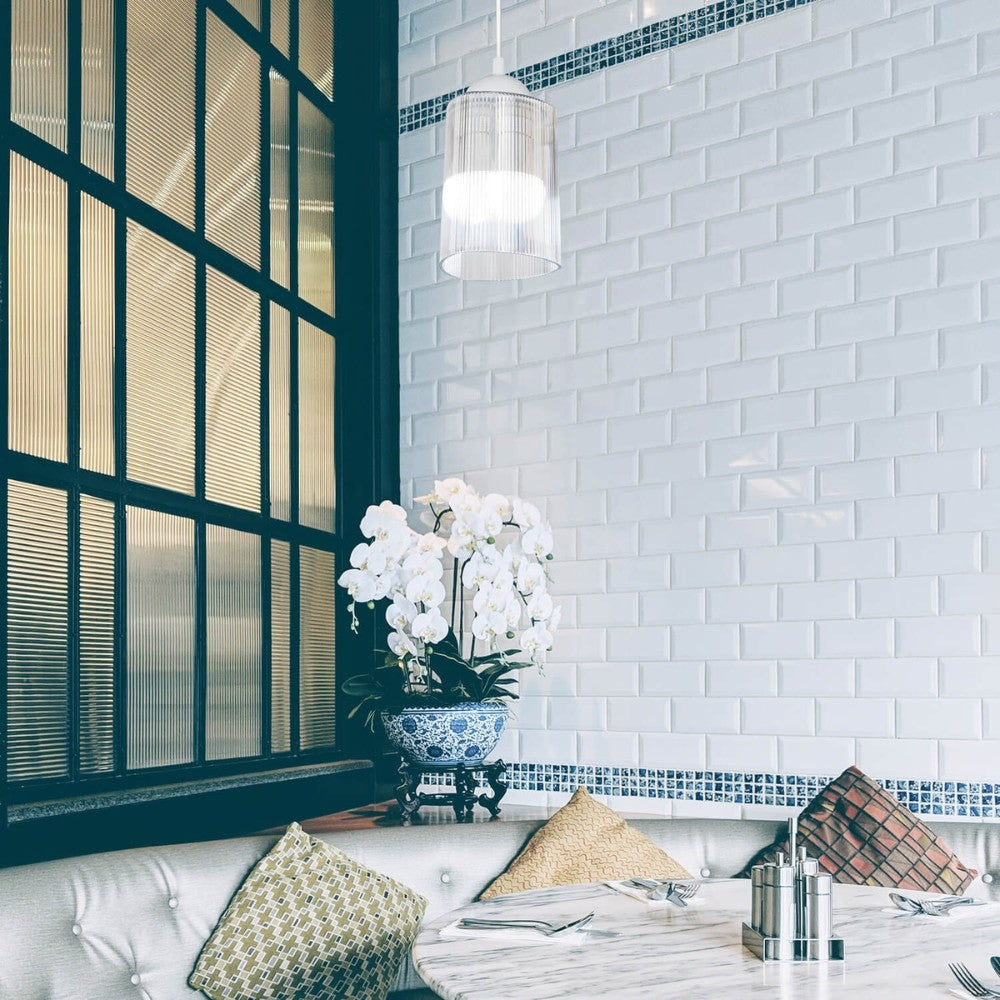 Lampada da soffitto Optical MDL4125 con paralume triangolo in plastica trasparente H70xL11