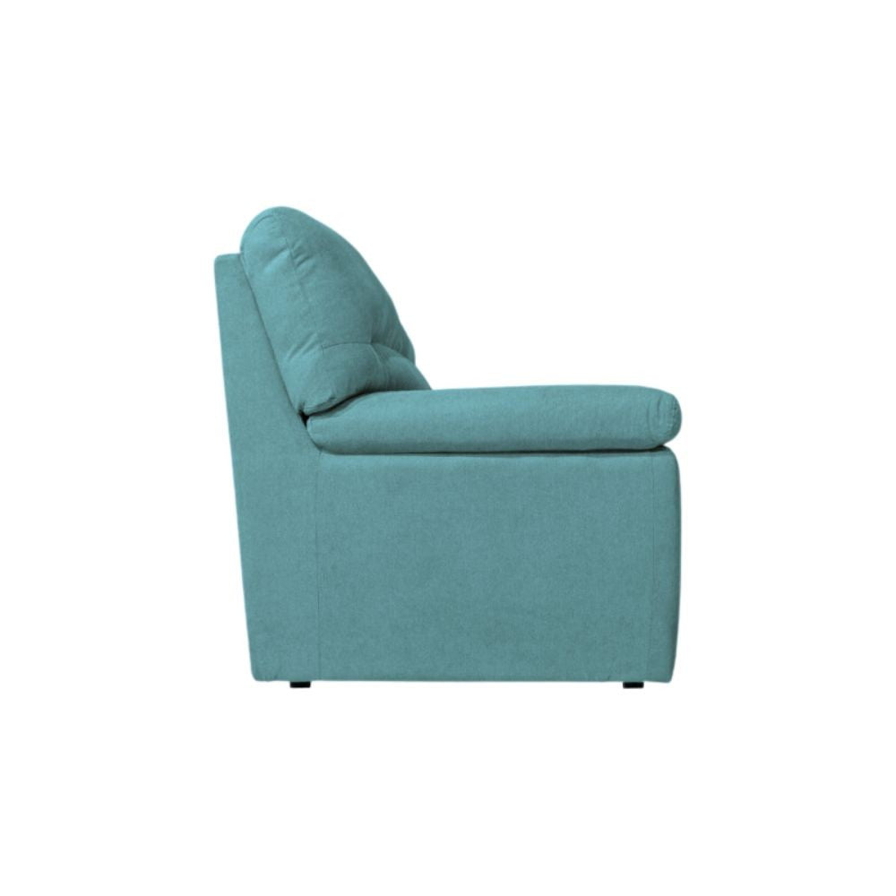 Divano Alenda 2 posti fisso con piedini quadrati colore verde acqua H98xL160xP92