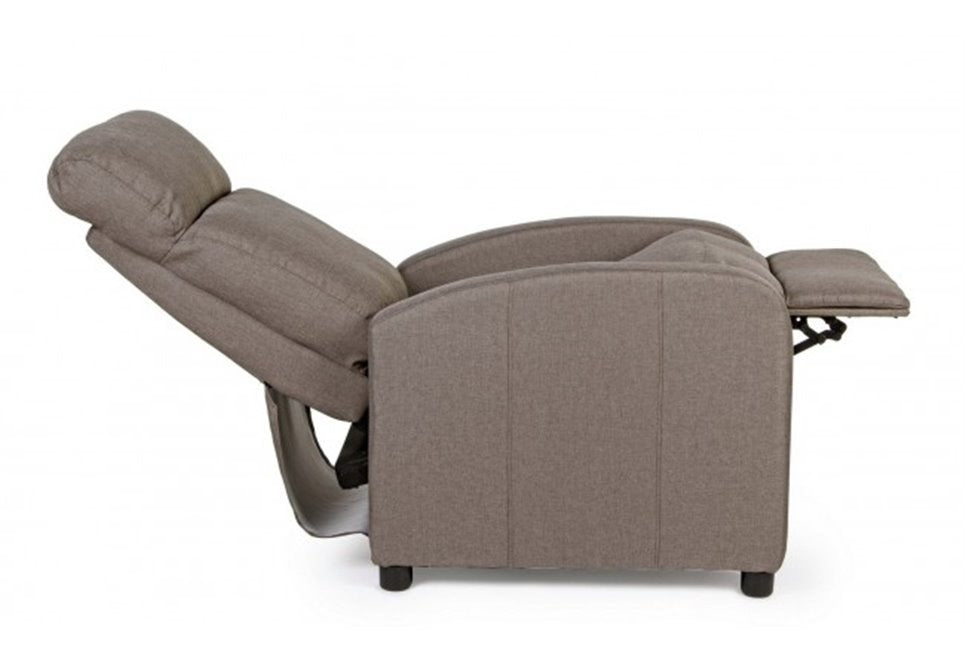 Poltrona Reclinabile Elodie Text Tabacco - Dimensioni: 67,5a x 90,5/140b x 98h x 45,5h1 x 61,5h2 cm