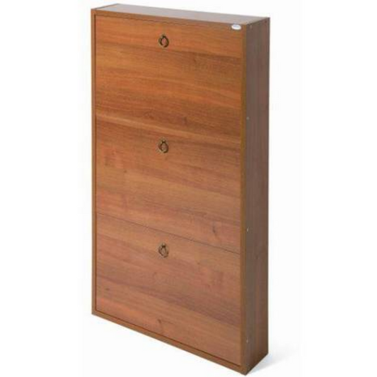 3-türiges Schuhregal Serena aus antikem Walnussholz