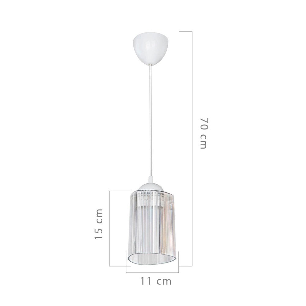 Lampada da soffitto Optical MDL4125 con paralume triangolo in plastica trasparente H70xL11