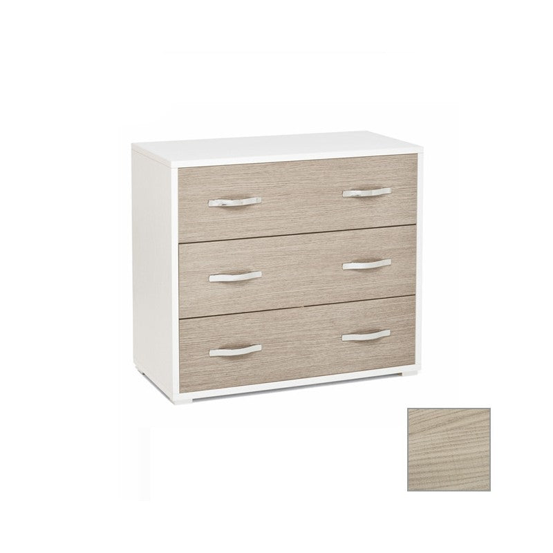 Kommode mit weißer Front Kommode Olmo 3 Schubladen 91x45xH 81