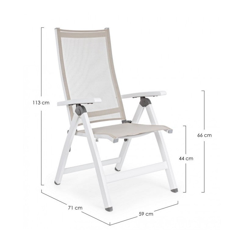 Poltrona reclinabile Cruise bianco - Dimensioni: 59x71x113 cm