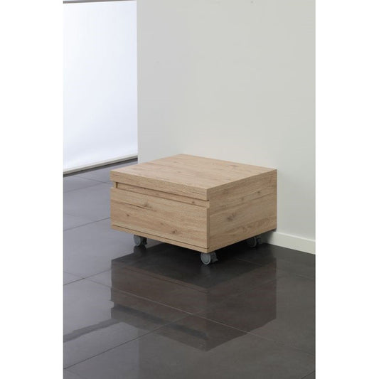 Badezimmerkommode auf Rollen mit einer Schublade Eiche 58x48x29,5 cm