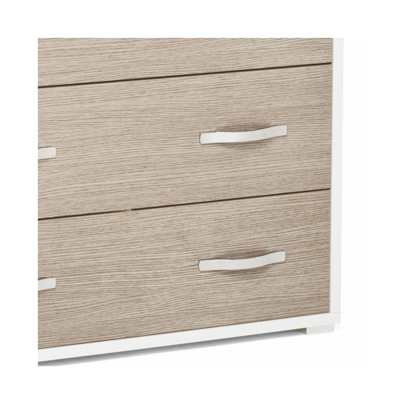 Kommode mit weißer Front Kommode Olmo 3 Schubladen 91x45xH 81