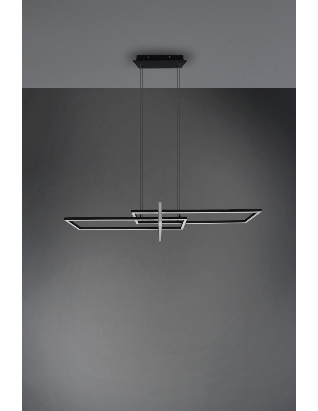 Salinas Pendelleuchte 3 rechteckige LEDs 34 W Schwarz L110 cm Dimmbare Trio-Beleuchtung