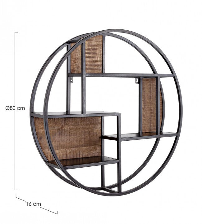 Mensola 3 Walton D80 cm Brunk-Stil