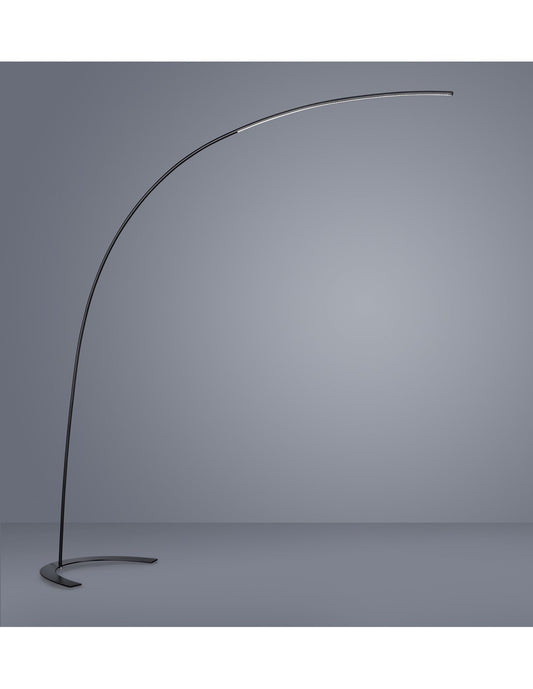 Shanghai Arched Stehleuchte LED 18 W dimmbare schwarze Trio-Beleuchtung