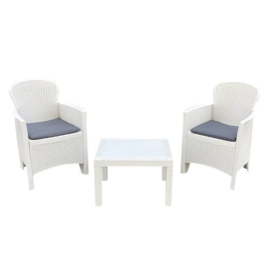 Set aus Kunstharz für den Balkon, Garten, Modell Akita, Weiß, Keter
