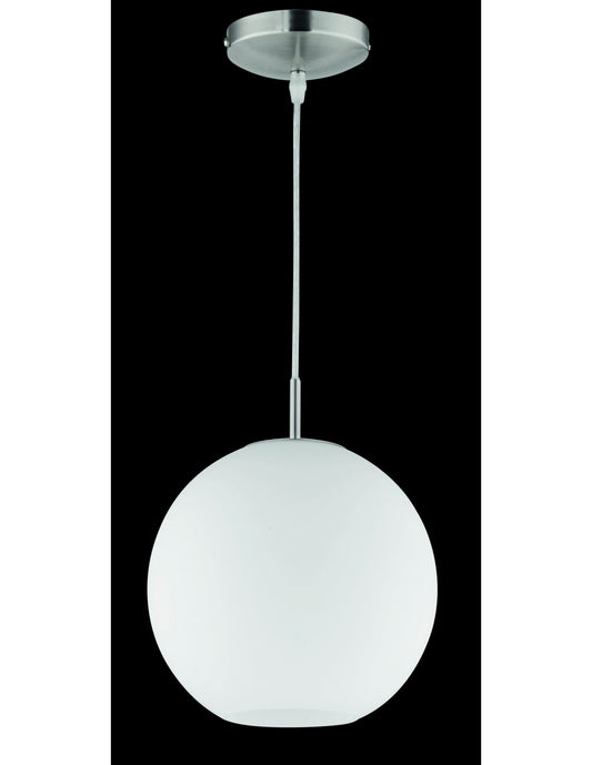 Moderne Pendelleuchte Moon Boccia aus weißem Glas Ø25 cm Trio-Beleuchtung