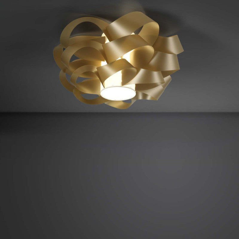 Einflammige CLOUD Gold Deckenleuchte Durchmesser 50x h24 cm